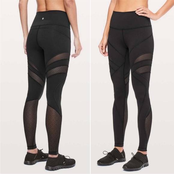 lululemon athletica Pants - Lululemon Wunder Under High Rise Tight Mesh Black 6